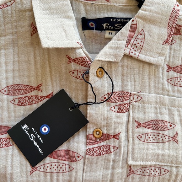 Ben Sherman NWT baby boy toddler kids 2T two piece matching fishing Set - Picture 2 of 2